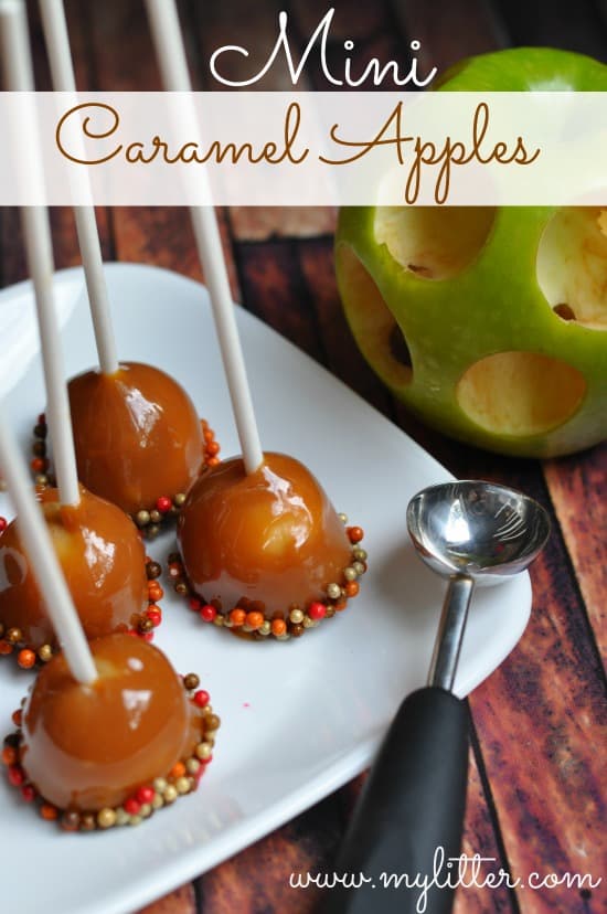 Love these kid sized caramel apples!