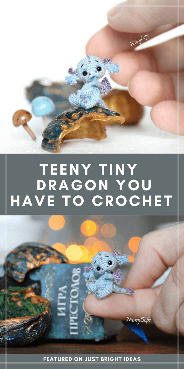 Grab the embroidery floss so you can crochet this teeny tiny and totally magical little dragon. Perfect for keychains, bookshelves and instagram!