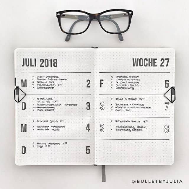 Minilaist Weekly Spread with Signifiers