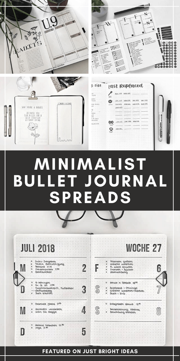 Loving these minimalist bullet journal spreads - so many reasons to stick with black and white this month!