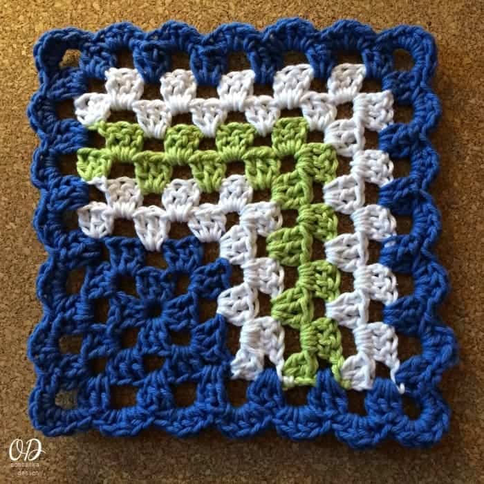 Mitered Granny Square Dishcloth Crochet Pattern