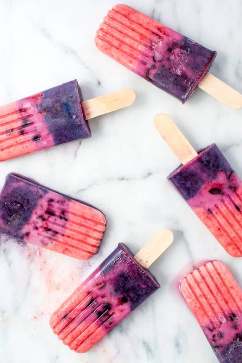 Mixed Berry Yogurt Popsicles