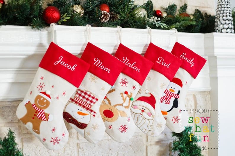 Monogram Embroidered Christmas Stockings