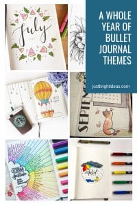 Monthly Bullet Journal Themes for the Year Ideas