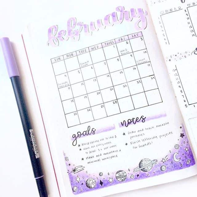 Monthly Log Goals Notes