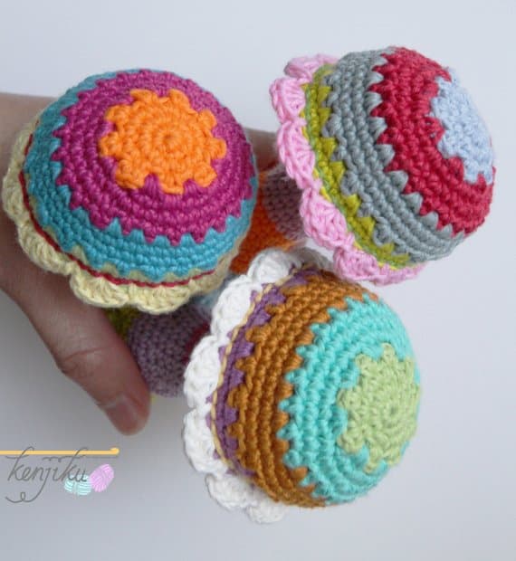 Mushroom Baby Rattle You Can Crochet from Scrap Yarn