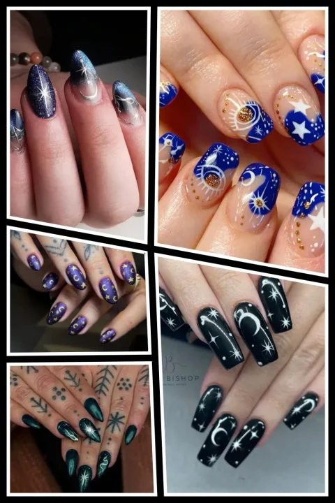 Love moon nails and celestial nail art? These mystical nail designs are full of cosmic charm — from black witchy nails to goddess-inspired details. Perfect inspo for fairytale nails, simple witchy nails, or earthy nail designs. ?? #MysticalNails #WitchyNailArt #CelestialNails