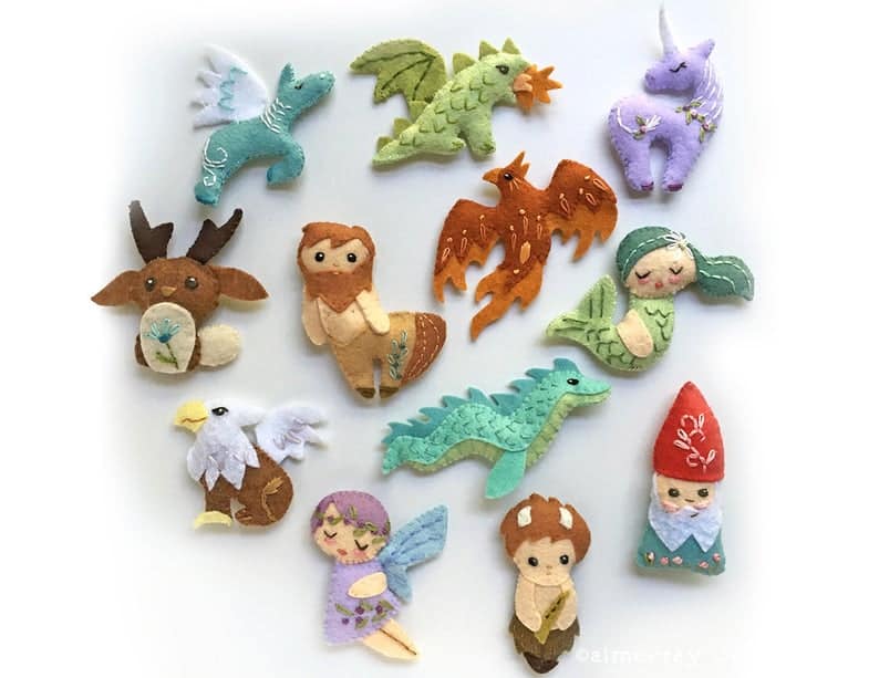 Mythical Creature Felt Dolls