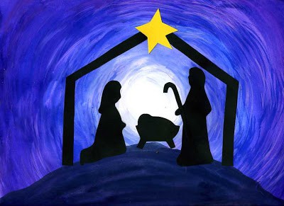 A beautiful painted nativity scene for the kids to make
