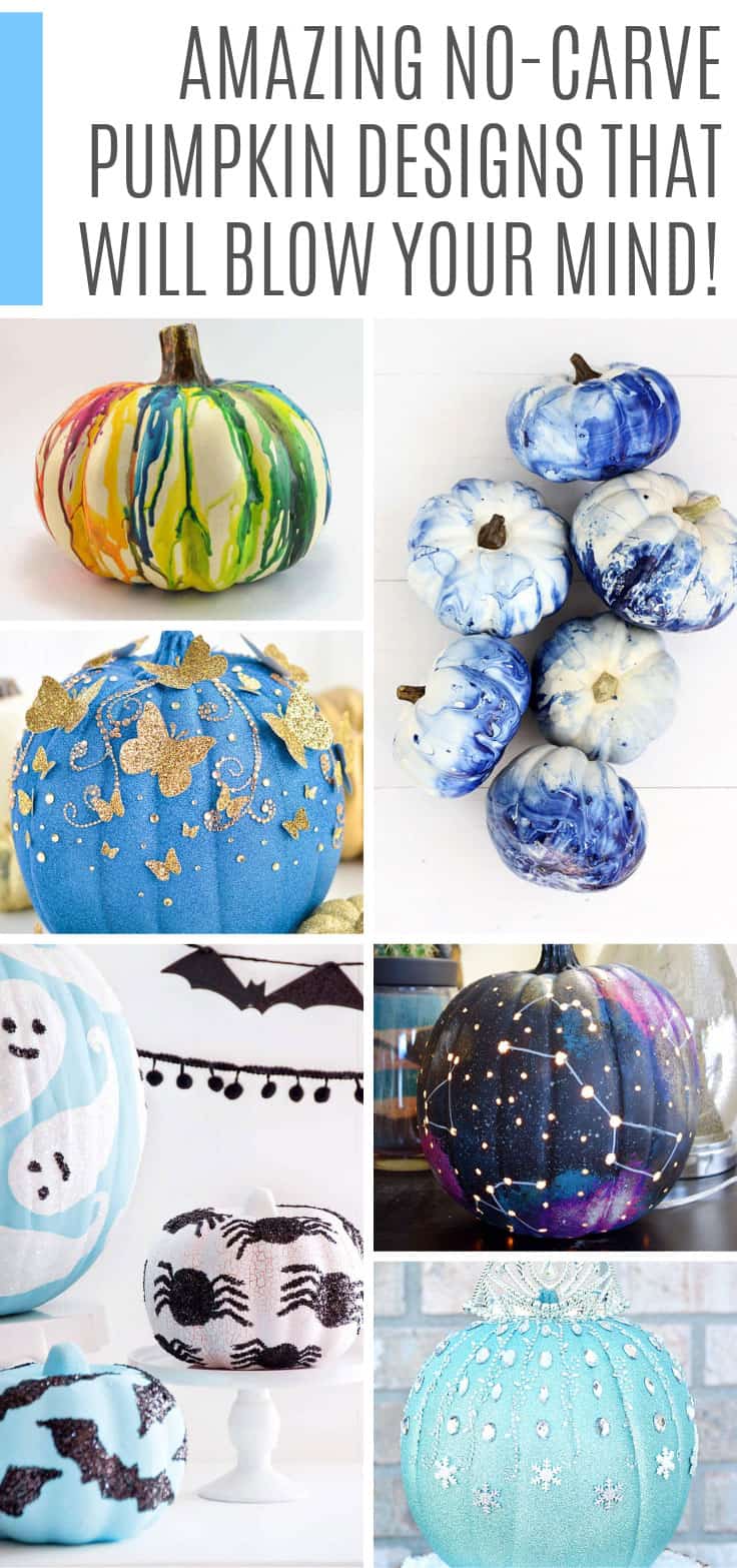 These no carve pumpkin designs are AMAZING! They're perfect for Fall and Halloween and even a Baby Shower!