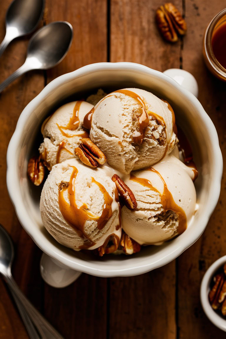 🥳🎉 Beat the heat with our easy No-Churn Salted Caramel & Pecan Ice Cream! Perfect for any summer party or as a delightful family treat. 🎈🍨 #SummerDessert #EasyRecipes