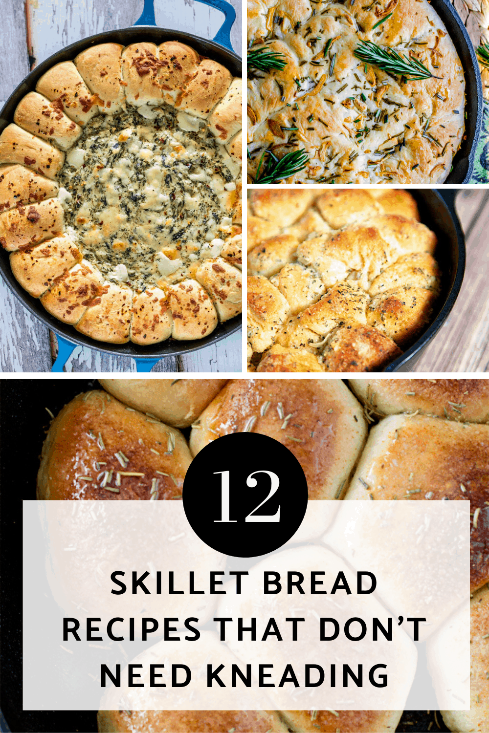 These no knead skillet breads taste delicious - just what your cast iron pan was made for!