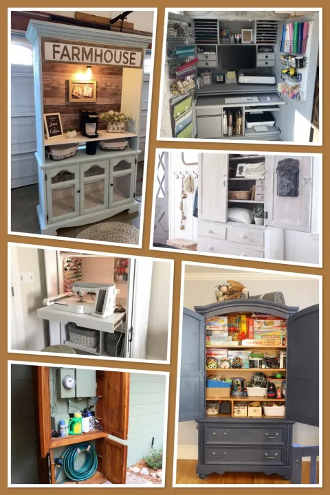 ♻️ Old Armoire Makeover & Repurpose Ideas ✨ Give that outdated armoire a fresh purpose! From bold paint makeovers to clever repurposing hacks (hello, coffee bars & craft stations!), these ideas will totally transform your space. #FurnitureFlip #RepurposeIt #DIYMakeover