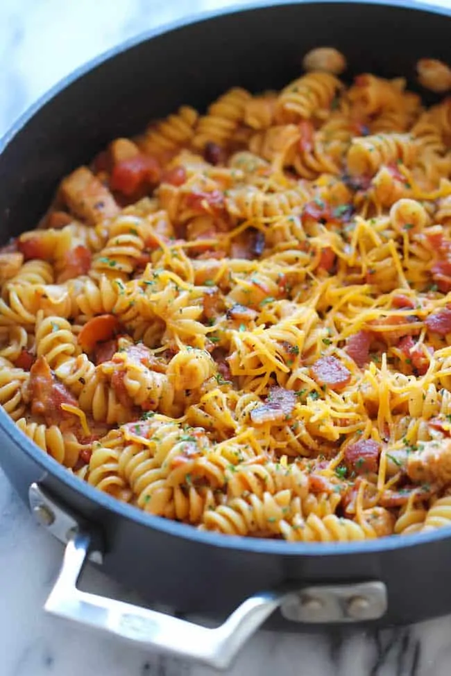 One Pot BBQ Chicken Pasta