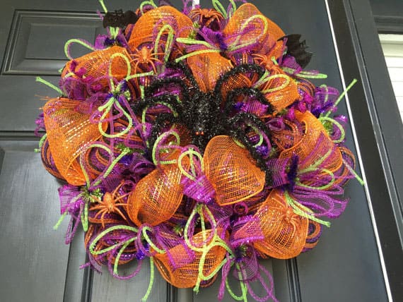 15 Spooky Deco Mesh Halloween Wreaths To Decorate Your Door