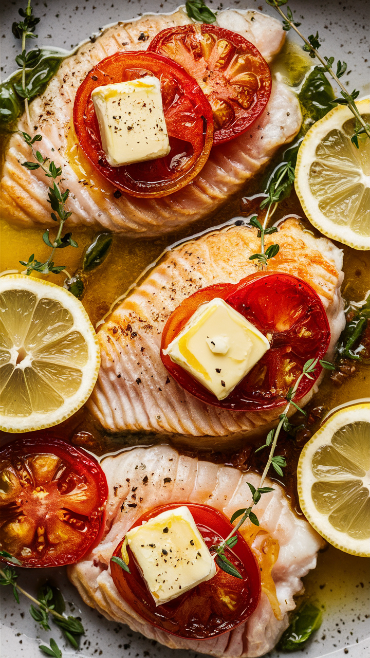 Foil packet cooking is your summer hero! Grill or bake this Orange Roughy with Oven-Roasted Tomatoes for a light, healthy meal ready in under 30 minutes. Cleanup? Just toss the foil! Perfect for hot days or year-round quick dinners. 🐟🔥 #HealthyEating #EasyMeals