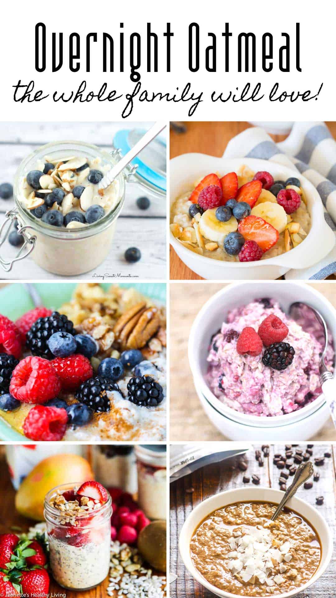 One whole month of overnight oats recipes that you can use for your meal prep breakfasts for the whole family! #breakfast