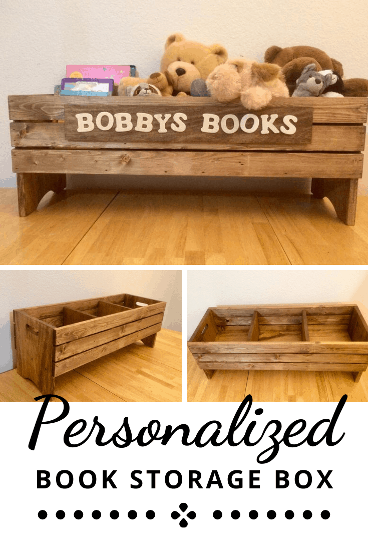 Personalized Wooden Book Storage Crate