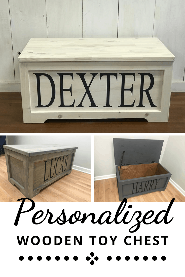 Personalized Toy Box with Large Lettered Name