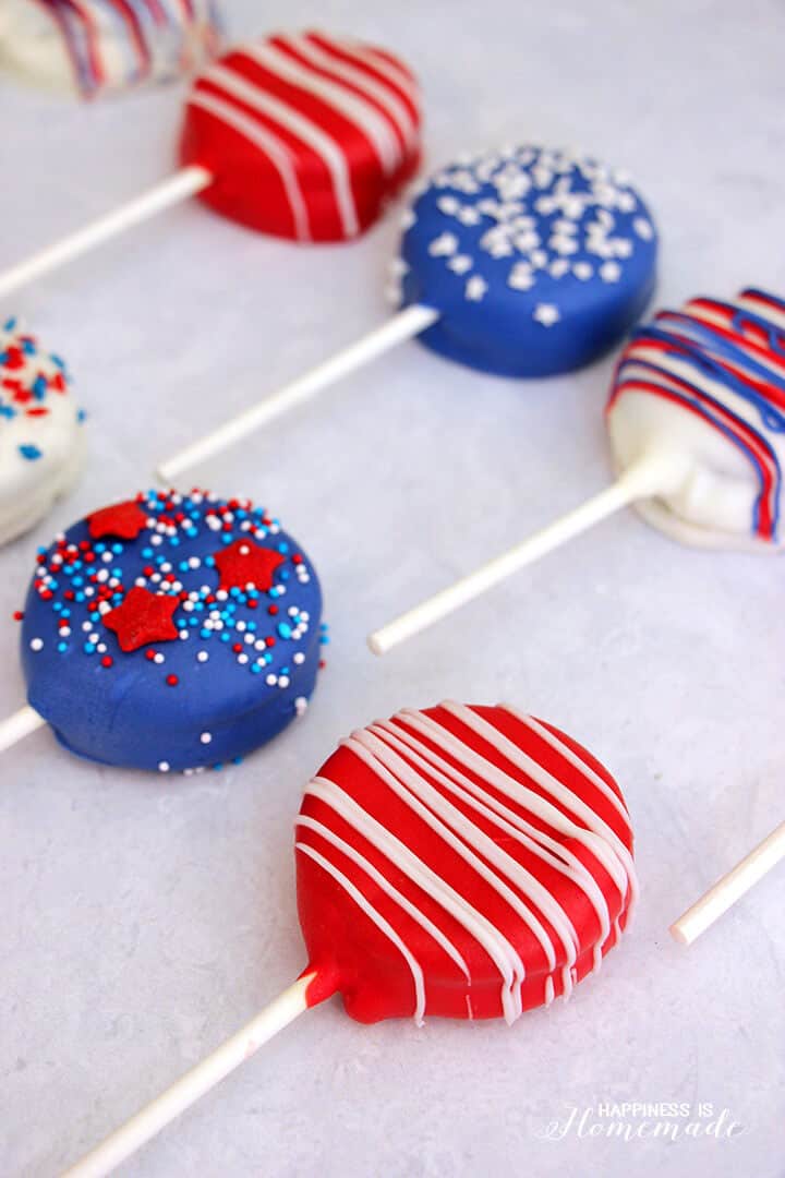 Patriotic OREO Pops for the 4th of July