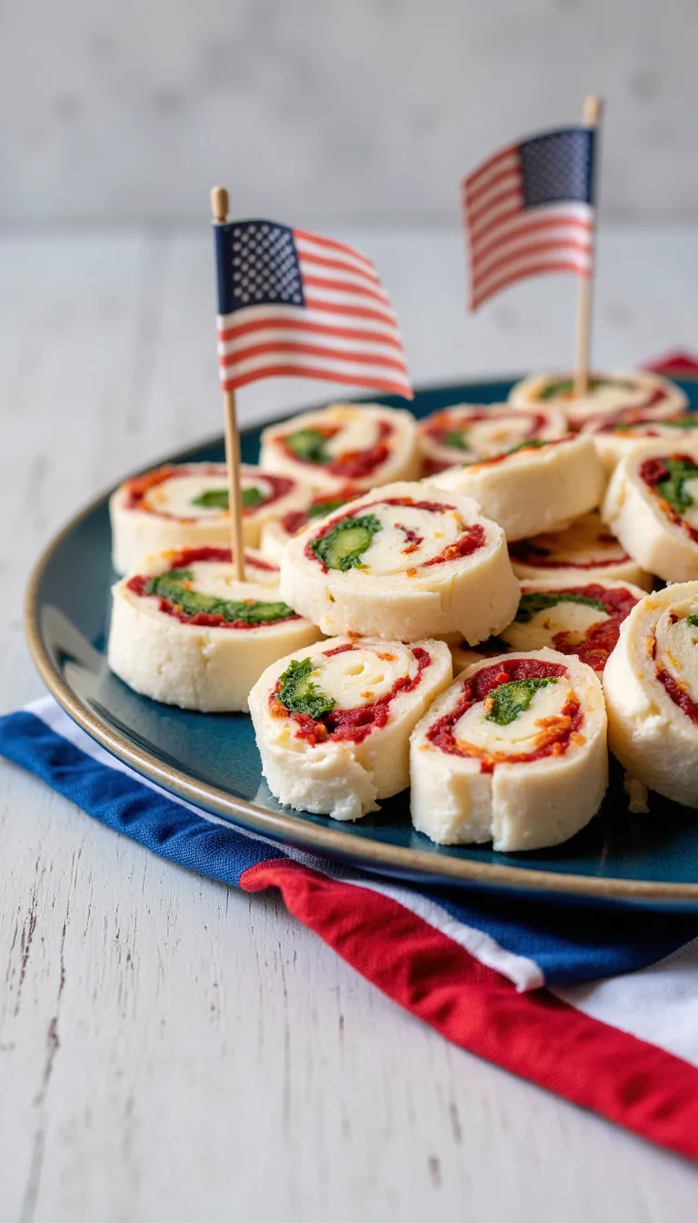These red, white, and blue Patriotic Pinwheel Wraps are the festive, make-ahead appetizer your 4th of July party needs!