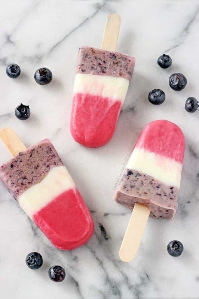 Patriotic yoghurt pops