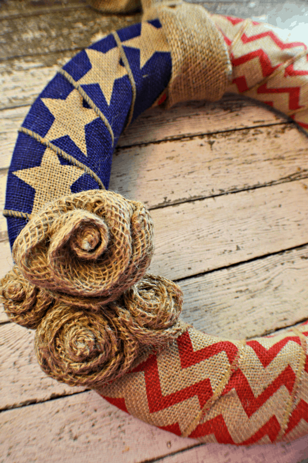 Patriotic Burlap Wreaths 1