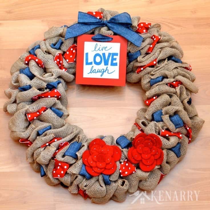 Patriotic Burlap Wreaths 2