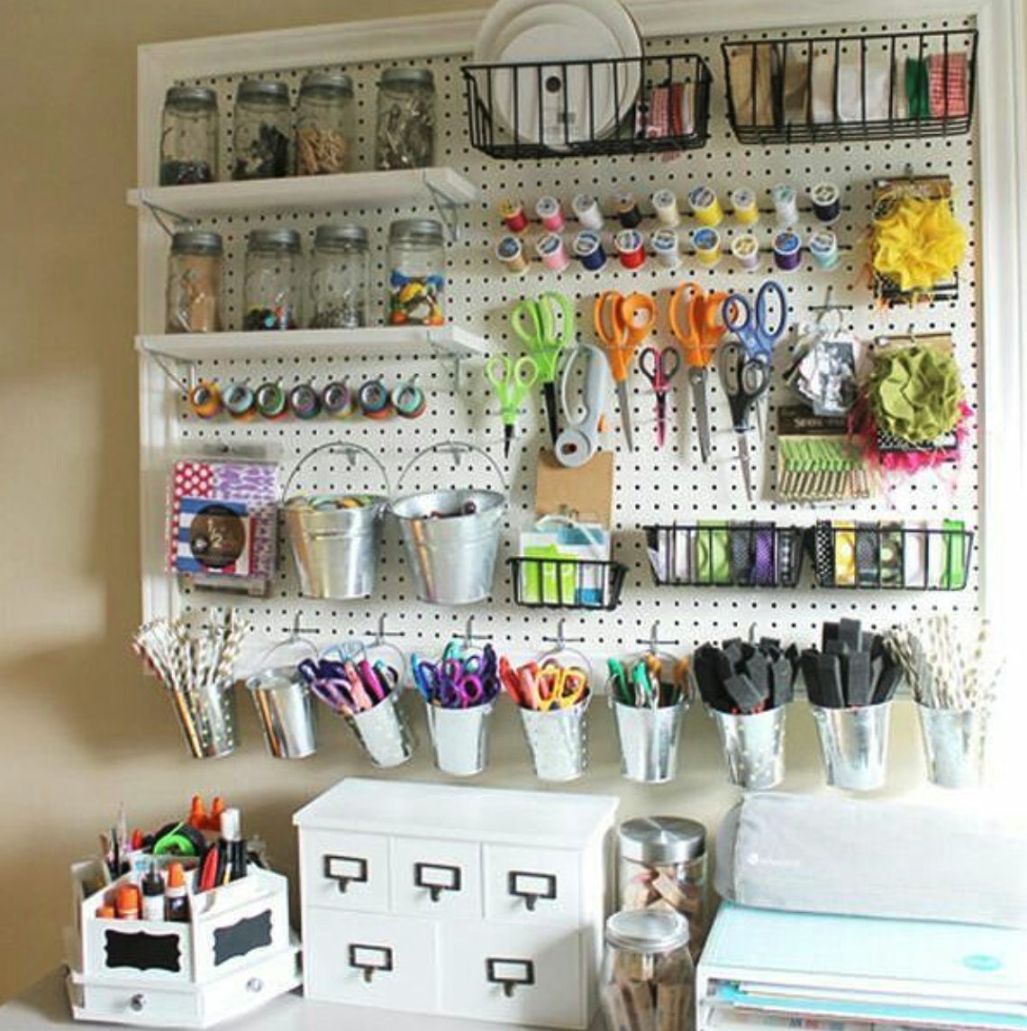 📌✨ Pegboard Inspo for Your Craft Room: Stay Stylish & OrganizedTransform your craft room with these pegboard ideas! From storing supplies to showcasing tools, these creative solutions keep everything within reach while adding a touch of style. 🎨🧵 #CraftRoomIdeas #PegboardInspo #DIYStorage #CraftOrganization #CreativeSpaces