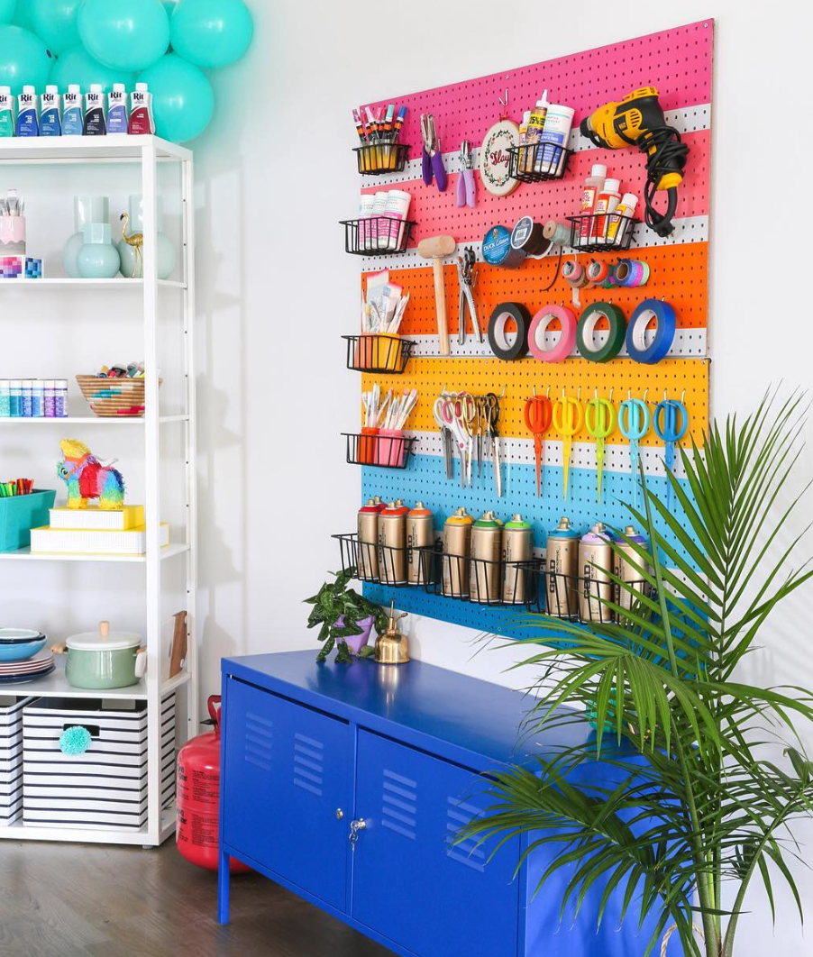 🎨✨ Craft Room Pegboard Inspo for a Stylish & Organized SpaceGet inspired with these clever pegboard ideas to organize your craft room! Perfect for hanging tools, supplies, and adding a functional yet creative touch to your workspace. 🧵📌 #CraftRoomInspo #PegboardIdeas #DIYStorage #CraftOrganization #CreativeSpaces