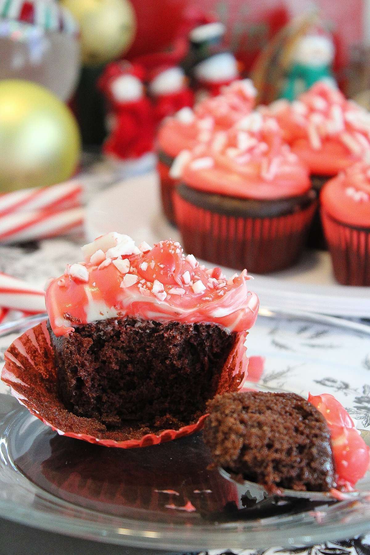 Peppermint and chocolate make a holiday dream team in these cupcakes, which are topped with a swirl of peppermint frosting. Perfect for those who love a minty twist!