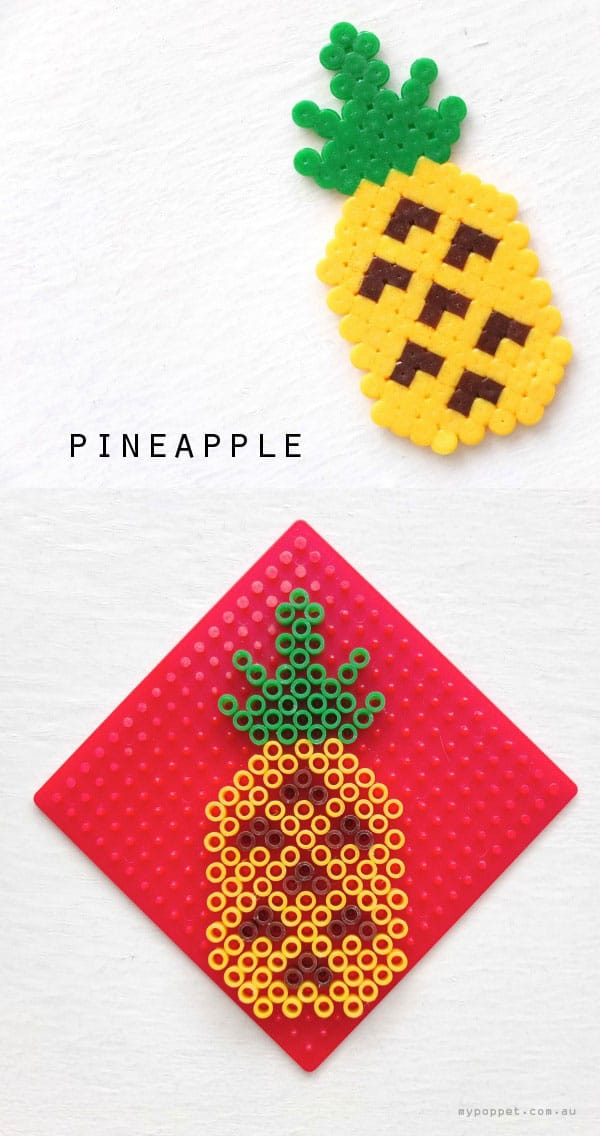 Perler Bead Pineapple Keyring