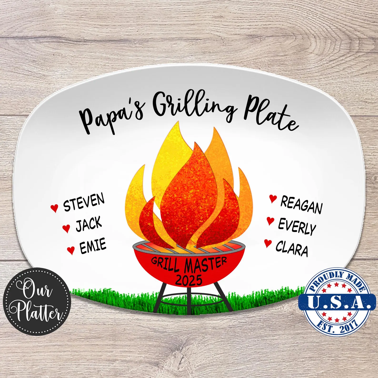 BBQ Grilling Personalized Plate