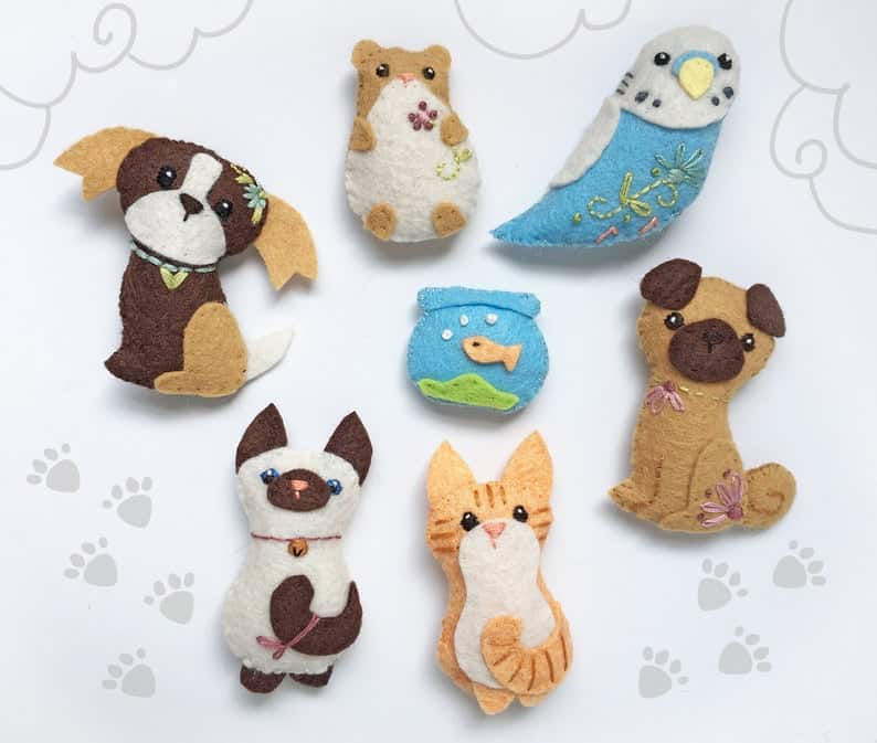 Customizable Pets Felt Animals Plush Sewing Patterns