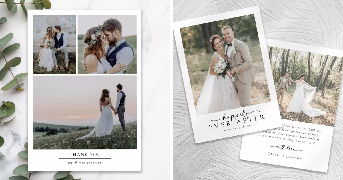 💍💖 Now that you've said "I do," it's time to say "Thank You!" 🎉✨ Don't miss this stunning range of wedding thank you cards to find the perfect style that suits your special day. 🥂💌 Share your gratitude with elegance and charm. 🌸👰🤵