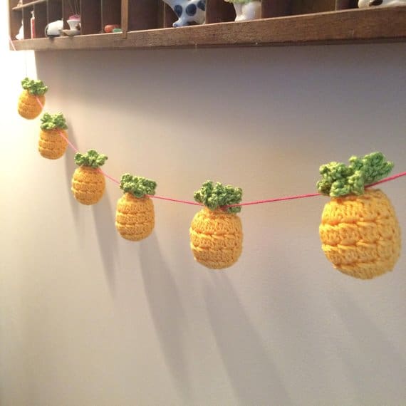 Tropical Pineapple Crochet Bunting