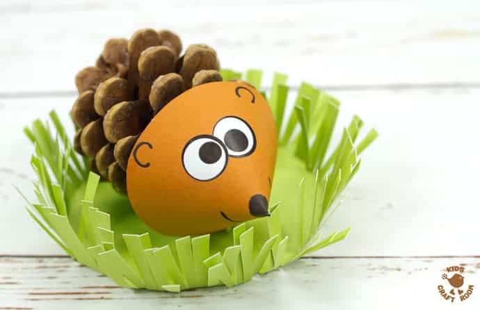 Cute Pinecone Hedgehog Craft