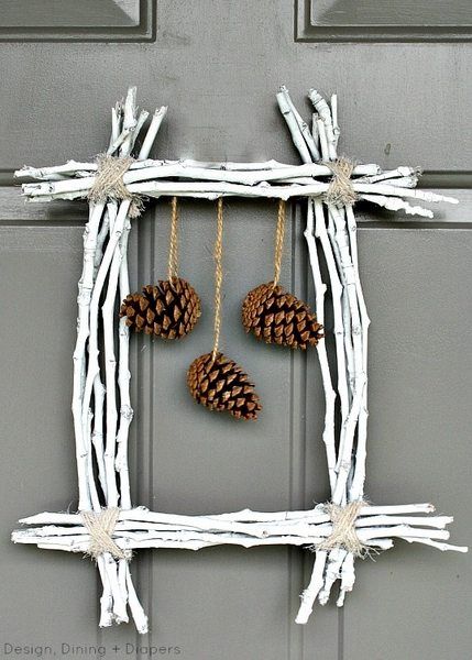 Pinecone Square Wreath