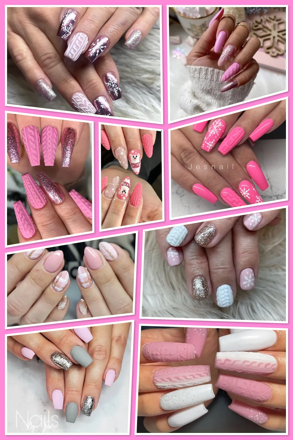 Get ready for Sweater Weather Nails! From cable-knit textures to glittery blush tones, these pink sweater nail designs are perfect for winter. Tap through to see the full roundup and give the Insta artists some love — they’re amazing! 💅