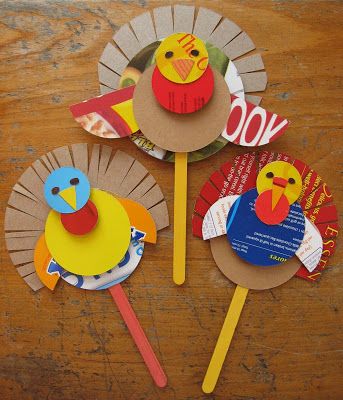 Preschool Thanksgiving Crafts Turkey Puppets