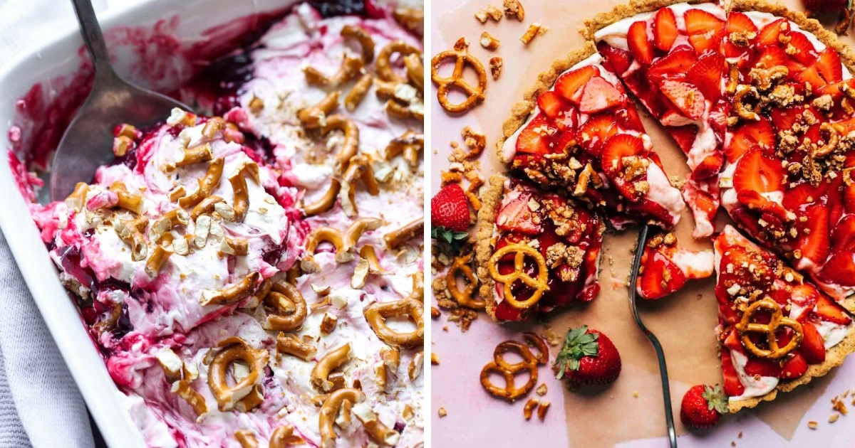 Get ready to wow your taste buds with these must-try pretzel desserts! From strawberry pretzel dessert tarts to salted caramel pretzel crunch bars, these recipes are a sweet escape you don’t want to miss. Dive in and treat yourself! 😋 #SweetAndSalty #DessertInspo
