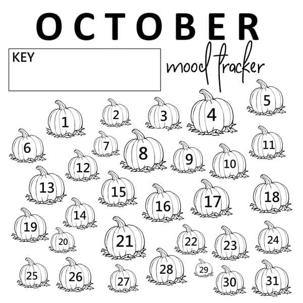 Printable October Mood Tracker