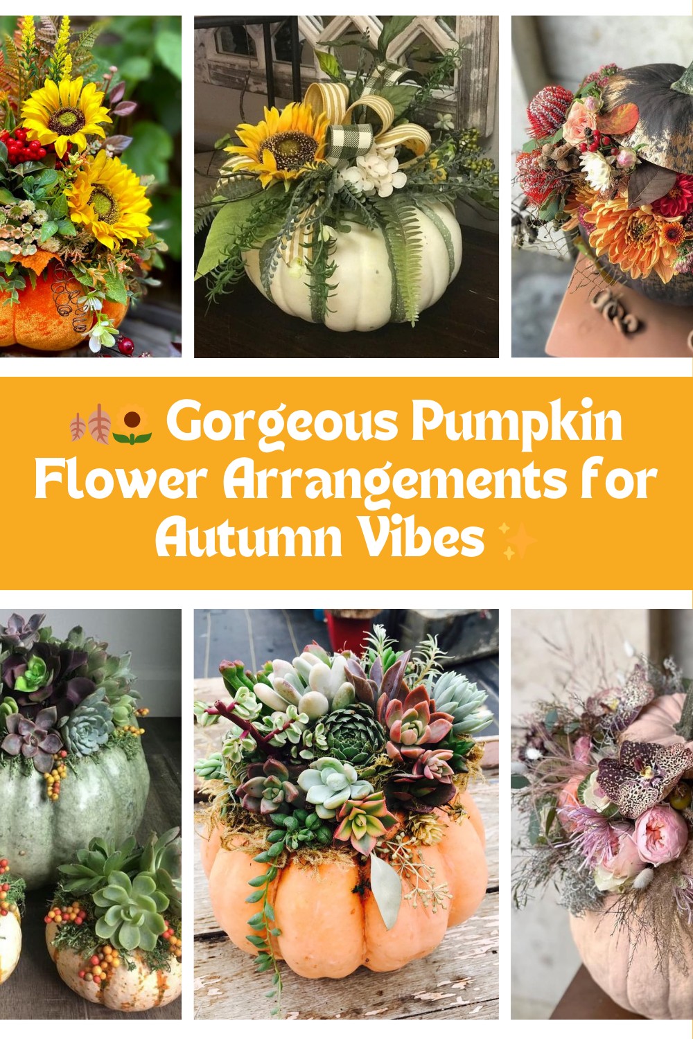 Get ready to decorate with these stunning fall flower arrangements in pumpkins! 🎃🍂 From real pumpkin flower arrangements to fake pumpkin flower arrangements, we've got you covered. 🌿 Discover unique designs that showcase the beauty of autumn with gorgeous blooms and festive gourds. Whether you're preparing for Thanksgiving or simply love fall vibes, these DIY arrangements are the perfect way to bring nature indoors. Learn how to make them yourself! 🧡✨ #FallDecor #PumpkinFlowers #DIYProjects