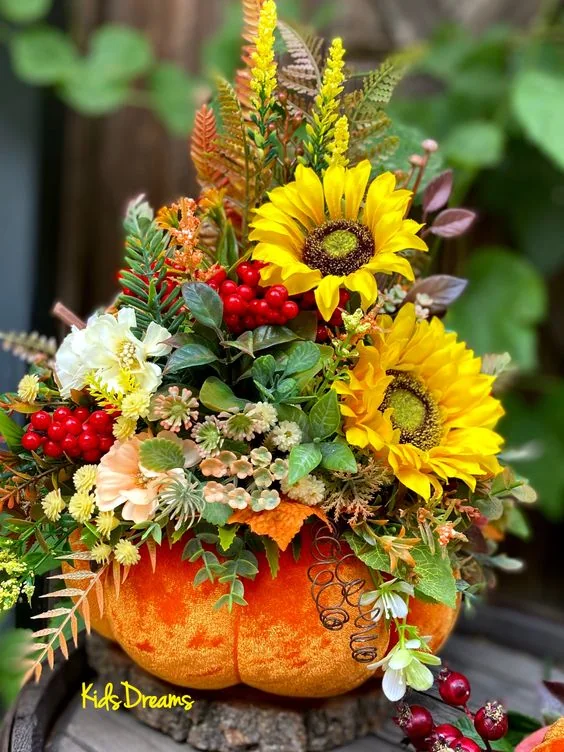 Want to create beautiful pumpkin flower arrangements this fall? Learn how to make a pumpkin flower arrangement with our simple guide! 🎃💐 Perfect for any occasion, these fall flower arrangements in pumpkins can be made with real or fake pumpkins. 🌿 Whether you're looking for a pumpkin with flowers on top or a full arrangement inside, these tips will help you craft the perfect centerpiece. Elevate your autumn decor with these creative DIY projects! 🍁✨ #PumpkinDecor #DIYArrangements #FallFlowers