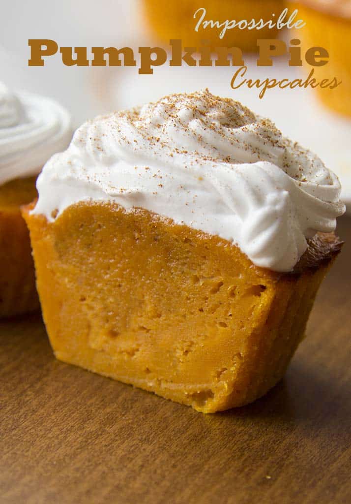  pumpkin pie cupcakes which would be the perfect take home gift for your guests at the end of Thanksgiving dinner.