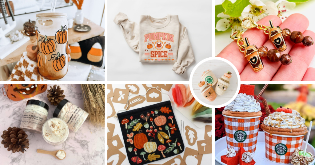 ? Fall Obsessed? Same. ? Check out these adorable Pumpkin Spice Latte-themed goodies from Etsy! Perfect for your fall wardrobe, home décor, and gifting to your fellow PSL lovers. ?☕ #PumpkinSpiceLife #FallFeels