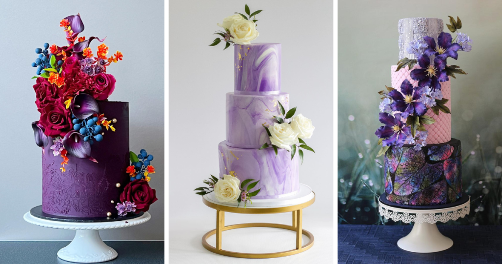 Looking for a wedding cake that stands out? ?? From deep violet florals to delicate pastel tones, these purple cakes bring the perfect mix of charm and sophistication to your celebration! ?✨