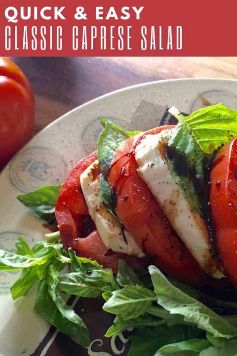It’s hard to beat the classic flavour combination of fresh tomatoes, mozzarella, and basil in this Classic Caprese Salad. But this version of that classic salad takes things to a whole new level by adding a rich and syrupy balsamic glaze in the place of the regular vinegar dressing.