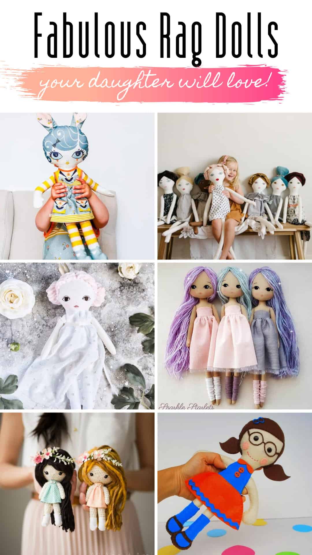 These rag doll patterns are just gorgeous and perfect gift ideas for the little girl on your make for list!