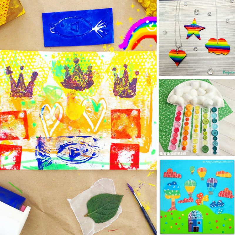 Rainbow Paper Collage Art Project - Arty Crafty Kids